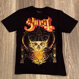 Ghost Papa Flames Impera Skull Black T-shirt Women's Size S
